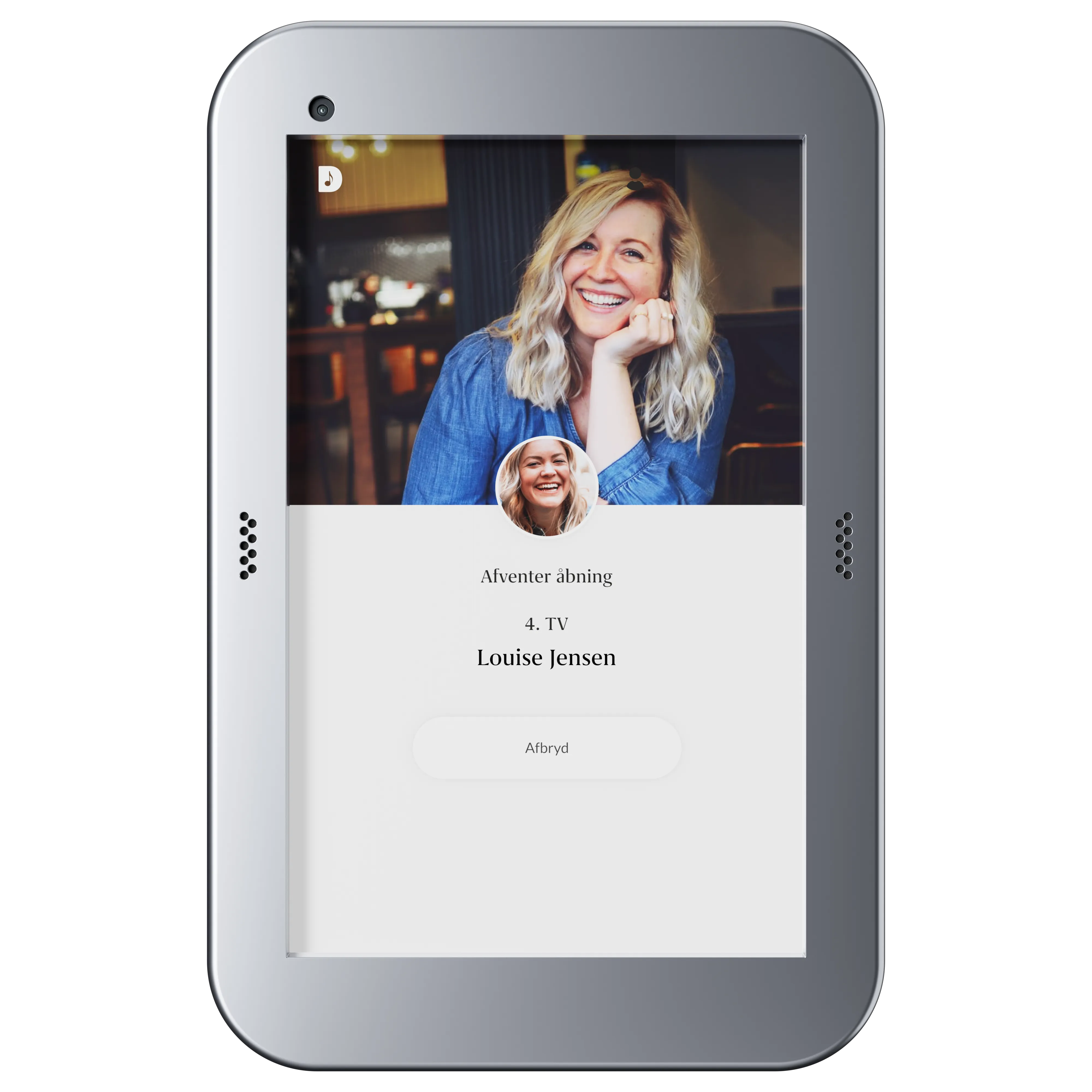 DoorDing Touch intercom in space gray for businesses